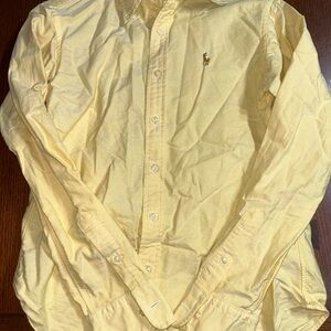 Ralph Lauren Women’s Light Yellow Button Down Shirt Classic Fit Size 2
